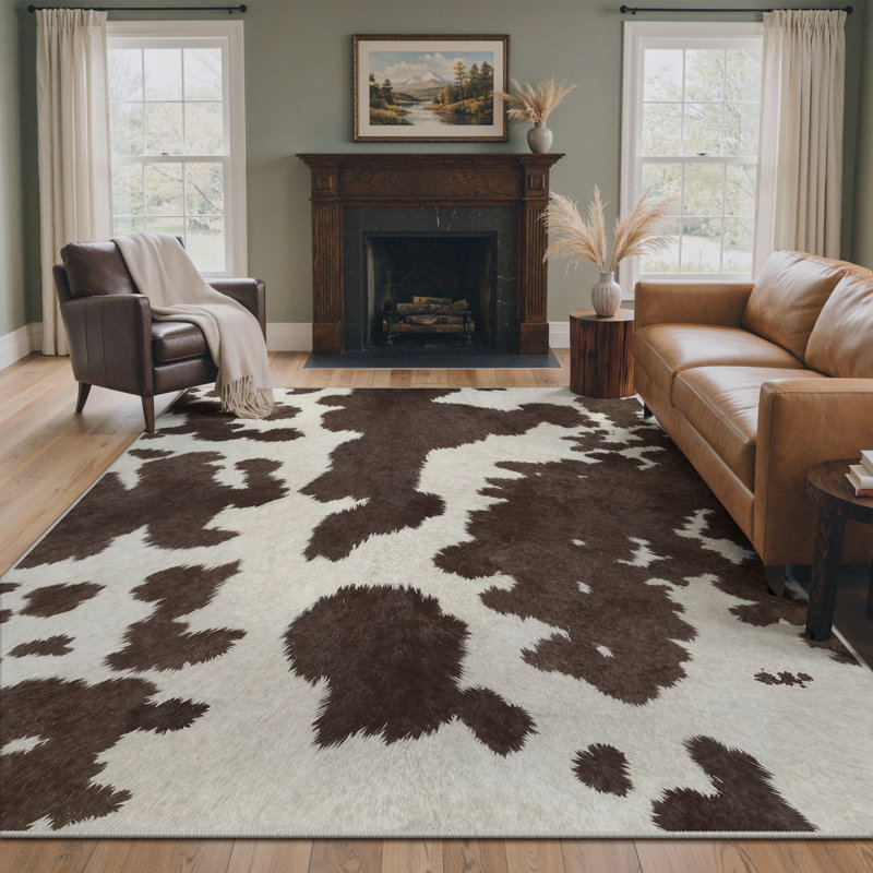Tapis antidérapant beige / brun Aura, Rectangulaire 8 pi x 10 pi
