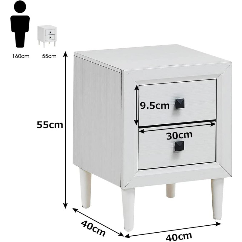 Ledet Solid Wood End Table, White