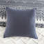 Très grand / très grand lit - Coton avec capitonnage en chenille, bleu marine, revers uni, housse de couette à fermeture à boutons en chenille, imprimé, bleu marine, attaches d'angle, lavable à la machine-118022792-118022796