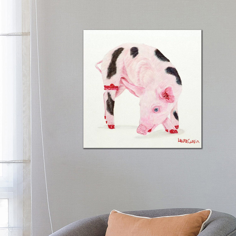 Poppy Pig by Laura Curtin - Wrapped Canvas Gallery-Wrapped Canvas Giclée, 66.04 cm H x 66.04 cm W x 1.91 cm D