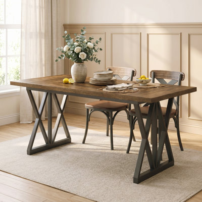 Metal Base Dining Table