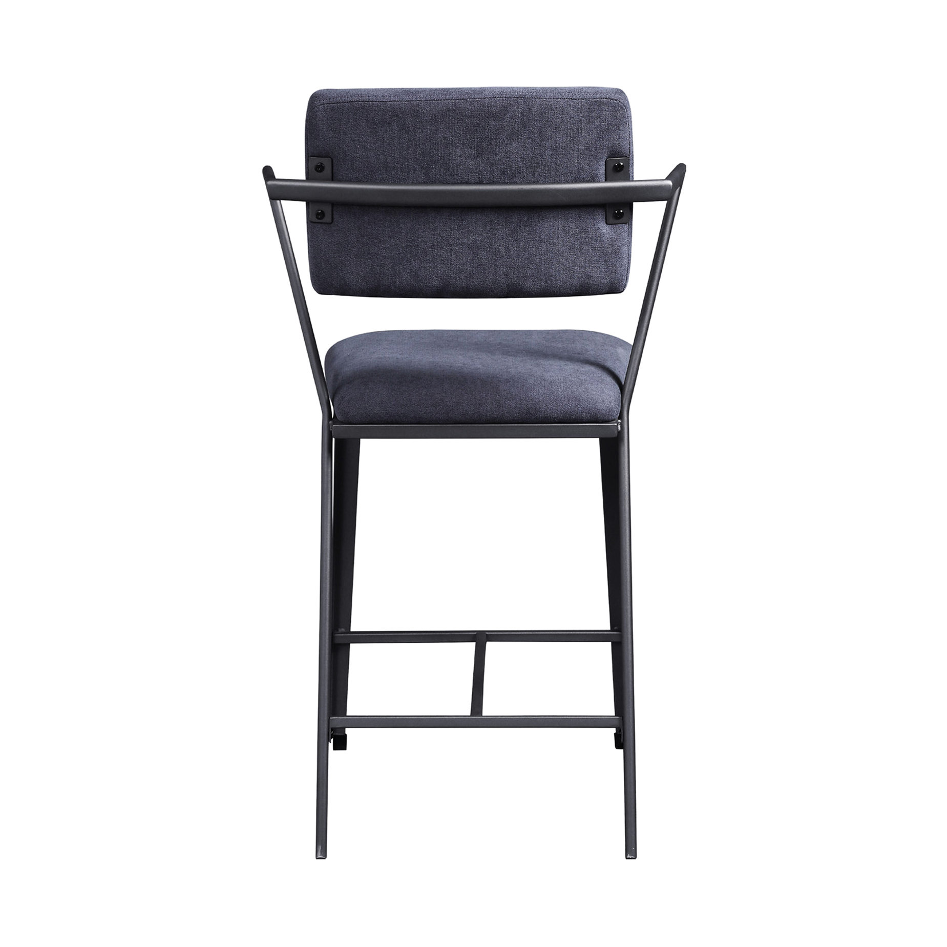 17 Stories Of 2 Counter Height Chairs With Gunmetal Metal Frame, Grey ...