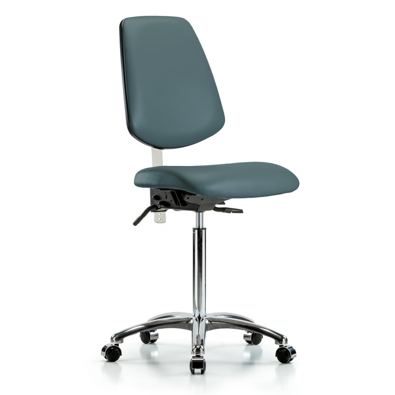 Isabell Vinyl Task Chair, Casters, Colonial Blue, Not Included