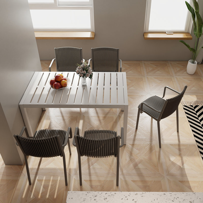 4-Pack All-Weather Polypropylene Chairs, Warm Gray