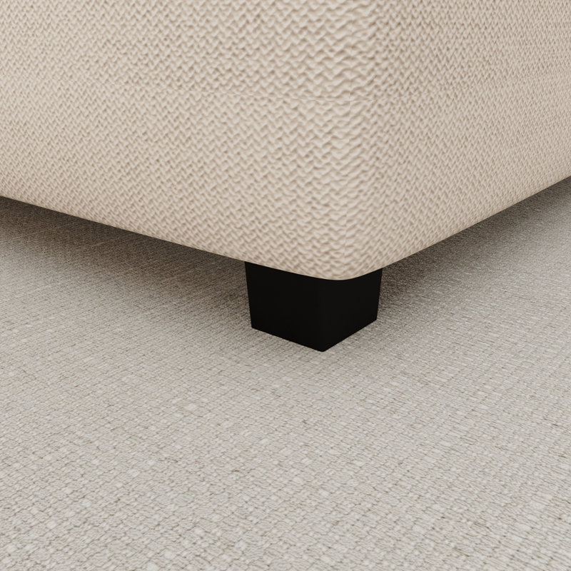 Ardenne 110“ Width U-Shaped Modular Couch with Reversible Chaise and Storage Seats, Beige 100% Linen