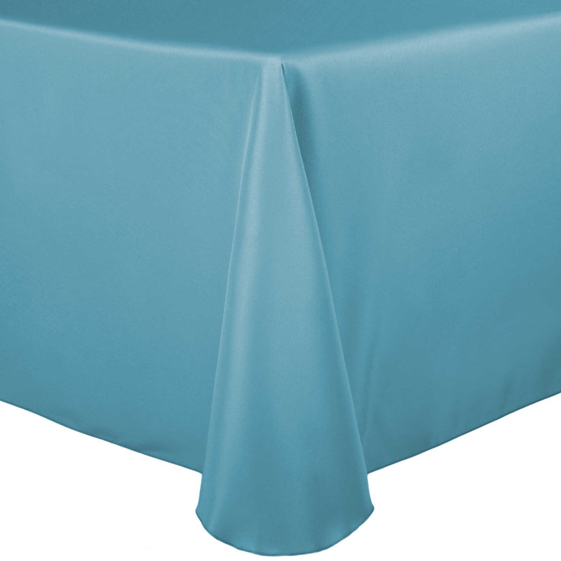 5 Pack Oval Polyester Linen Tablecloth, 96" x 54", Turquoise