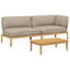  Ensemble de canapé avec coussin 3 pièces en bois d'acacia massif taupe-1436124235