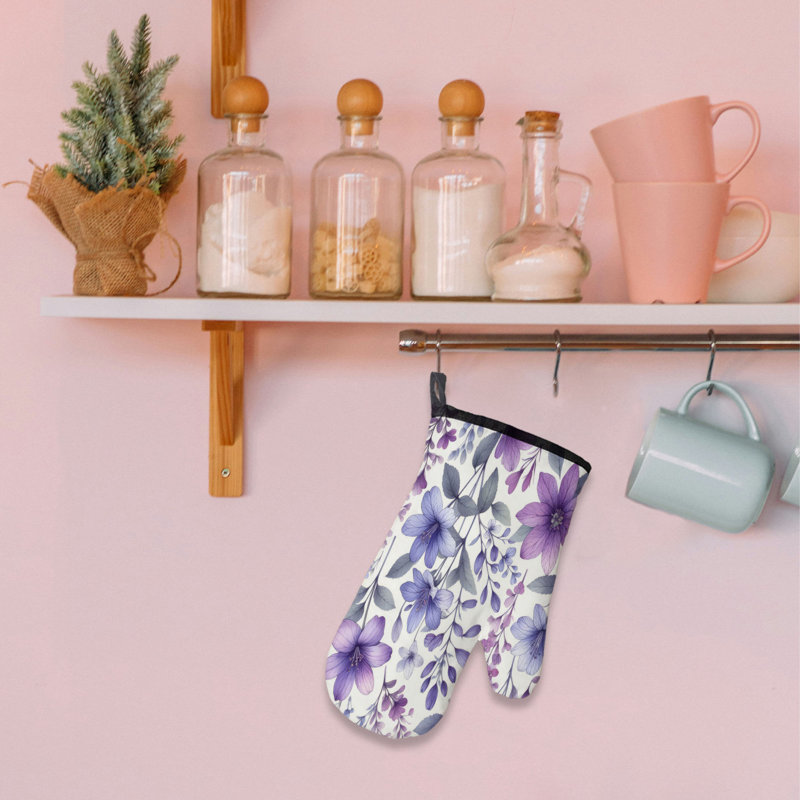 Lilac Fields Oven Mitt Cotton Twill