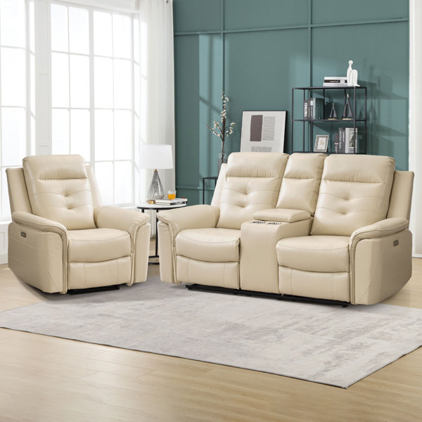 Latitude Run® Alteo 2 Piece Faux Leather Reclining Living Room Set ...