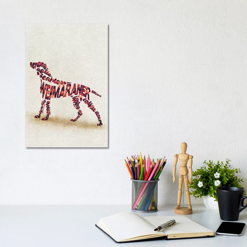 Weimaraner 1 Piece Wrapped Canvas Wall Art, 20.32 cm H x 30.48 cm W