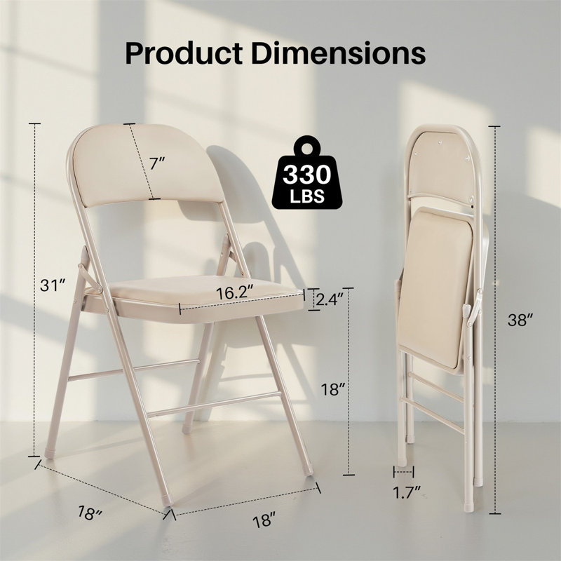 Chaises pliantes en cuir synthétique Crossland, Kaki