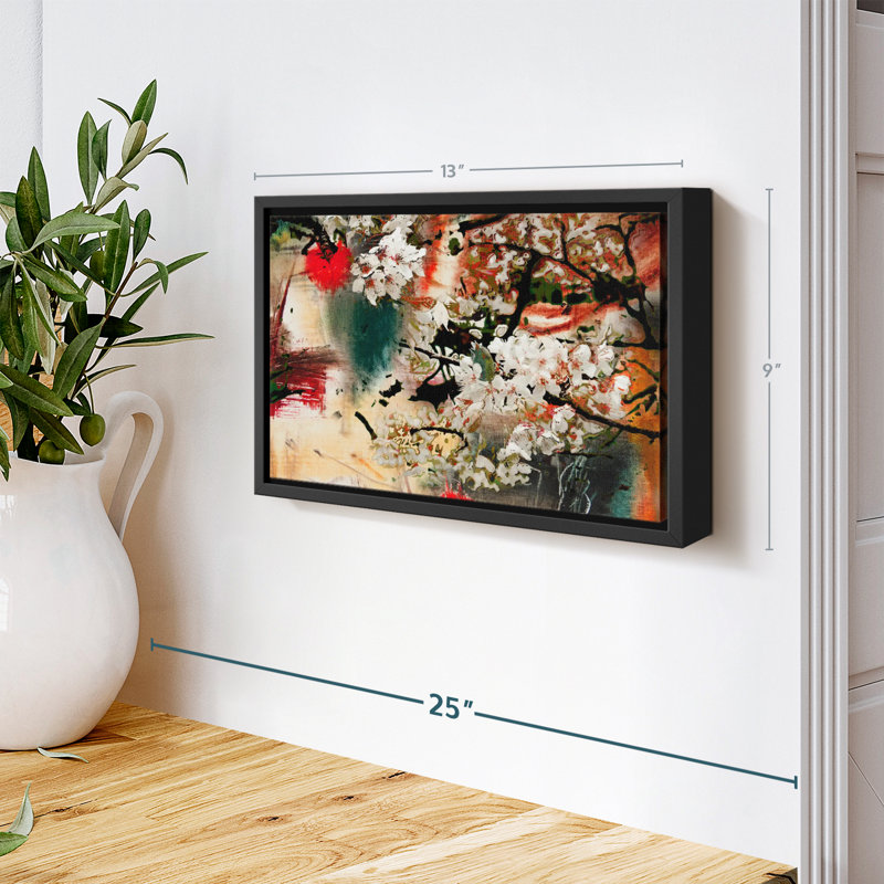 "Impression sur toile fleur japonaise", H 9 po x l 13 po