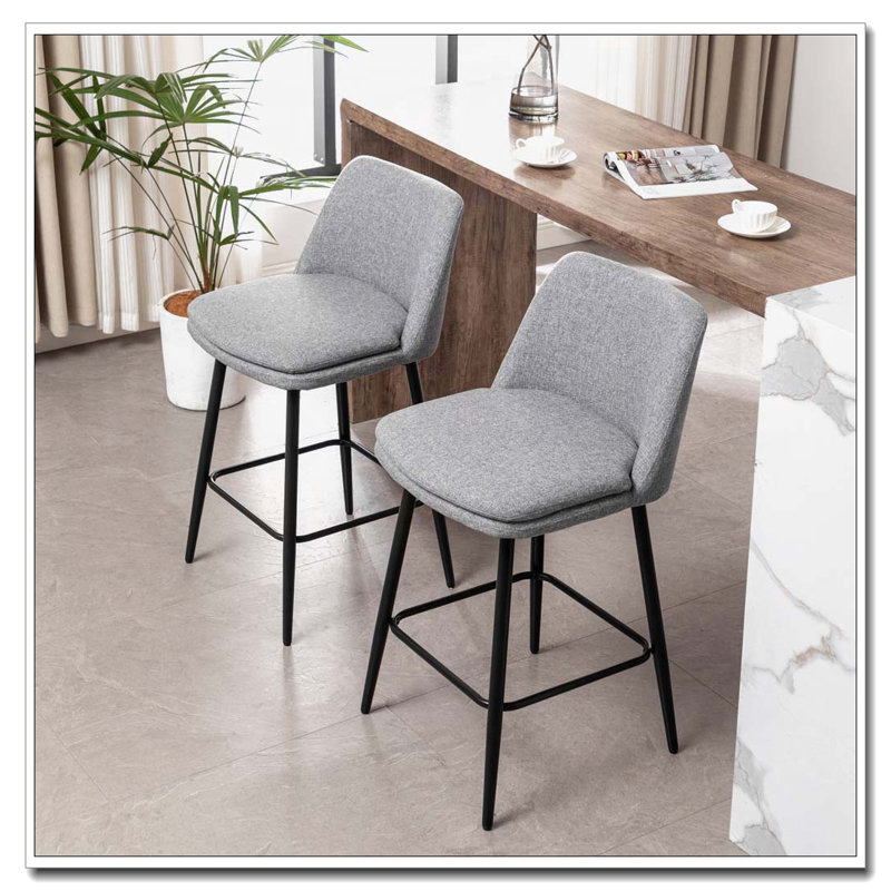 Counter Height Swivel Bar Stools, Gray
