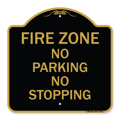 Signmission Designer Series Sign - No Parking No Stopping | Black & Gold 18" X 24" Heavy-Gauge Aluminum Architectural Sign | Protect Your Business & Municipality | Made In The USA