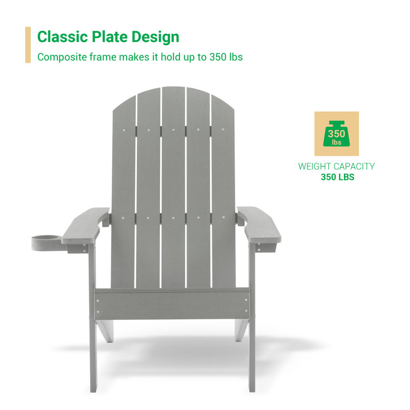 Berni Outdoor Adirondack Chair, Light Gray
