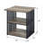 Antique Oak And Black 3-Shelf Nightstand