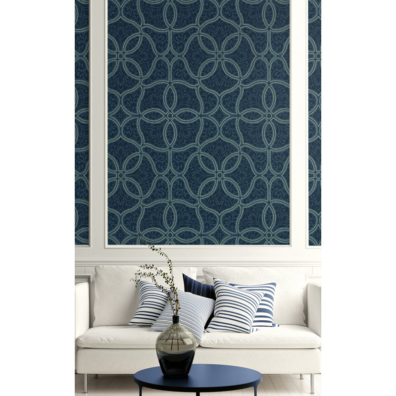 Prestwyck 10m x 52.07cm Textured Metallic Finish Paste the Wall Wallpaper Roll, Blue