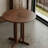 Nut-brown Round Solid Wood Dining Table-1786113545