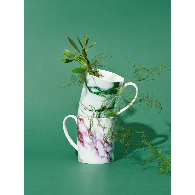 Marble Verde Bone China Coffee Mug