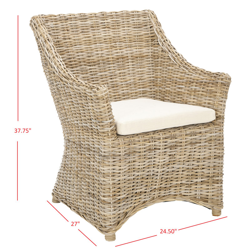 Willow 16.5'' H Armchair, Natural Unfinished / White