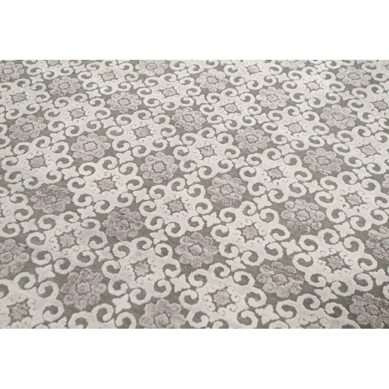 Tapis gris et argent noué à la main de haute qualité