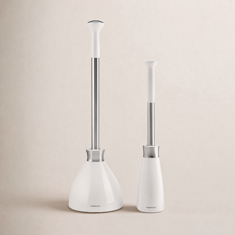 Simplehuman Plunger and Toilet Brush Bundle, White