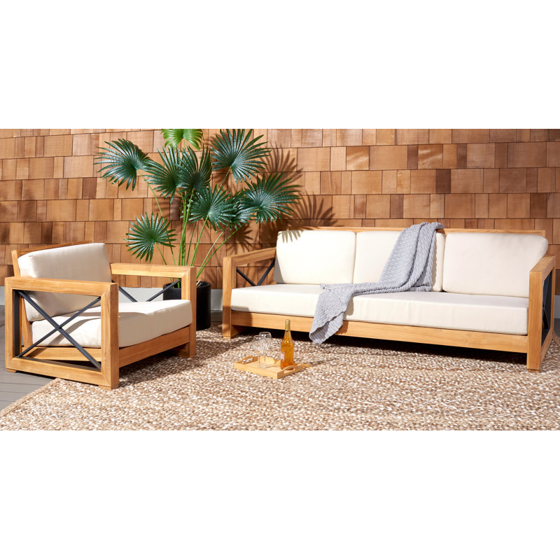 Madeira Teak 4 - Person Patio Conversation Set with Cushions