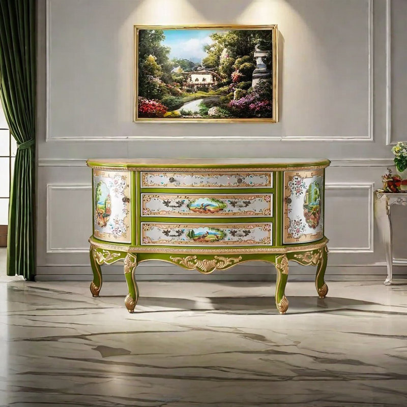 Buffet européen de style demi-cercle peint