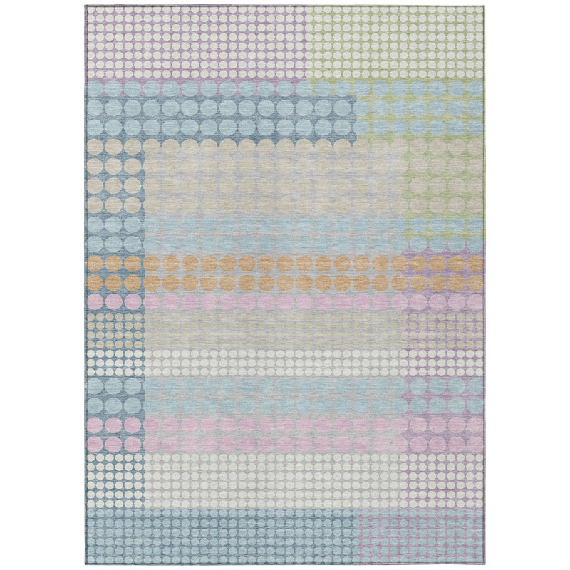 Machine Washable Indoor/Outdoor Chantille ACN2445 Geometric Rug, Sky, 10' x 14'