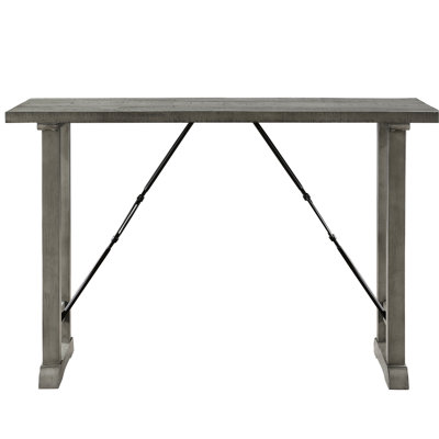 Rectangular, Industrial Design, Gray, Kitchen Dining Table, Seats 4, Veneer