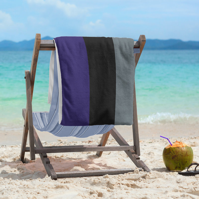 Lightweight Beach Towel, Purple/Black/Gray