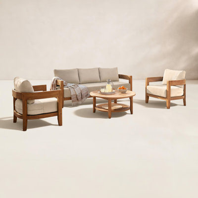 Keaton Solid Teak Outdoor Conversation Set