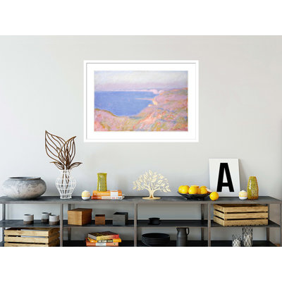 Sur les falaises près de Dieppe, coucher de soleil par Claude Monet, impression giclée encadrée