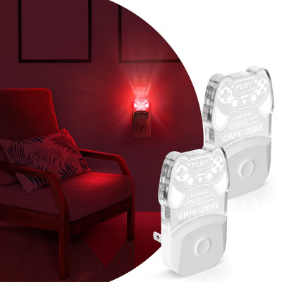 LED Game Sign Gamepad Shape Night Light Plug In With Multi Color Personalized Dusk To Dawn Sensor Ideal For Boys Game Room Decor Bedroom