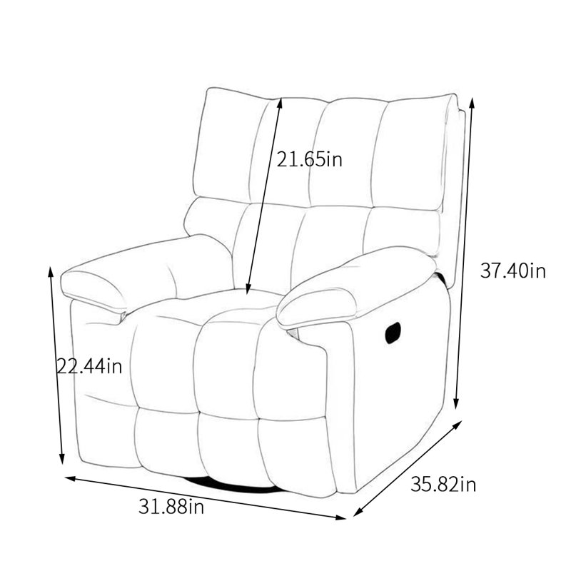 Stearl Swivel Recliner, Gray Leathaire