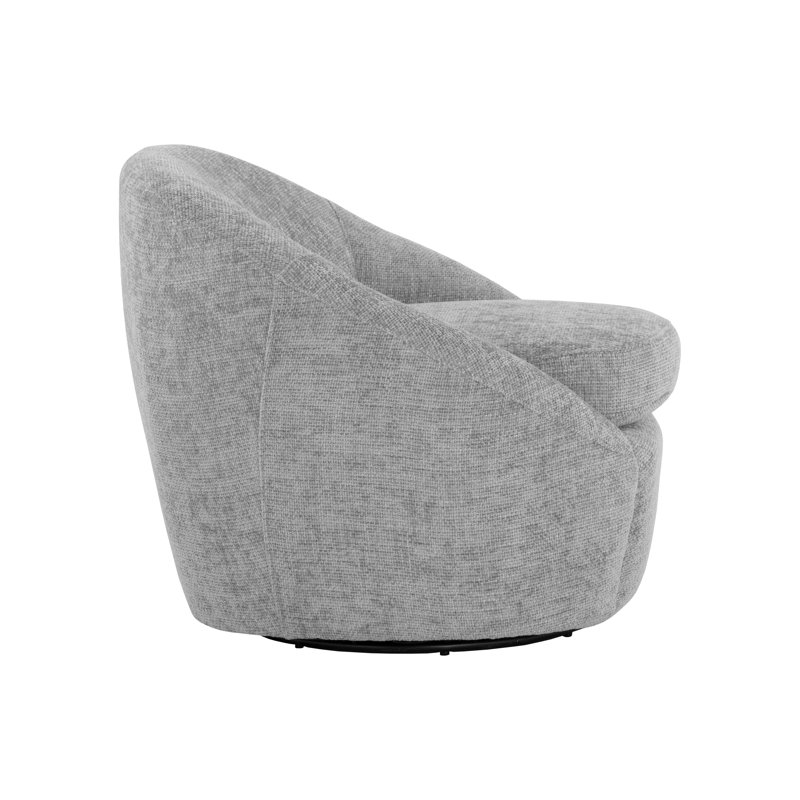 Swivel Lounge Chair, Gray Polyester
