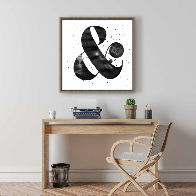 «Ampersand», toile monochrome | Typo Symbols Home Decor Art, Noir