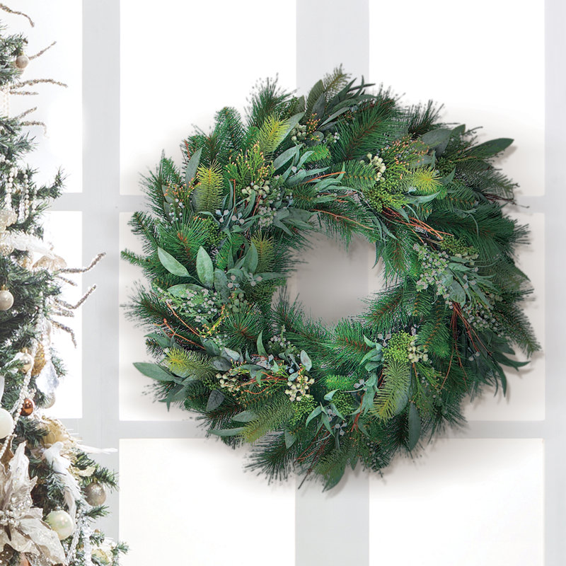 Seeded Eucalyptus & Pine Christmas Wreath 30"