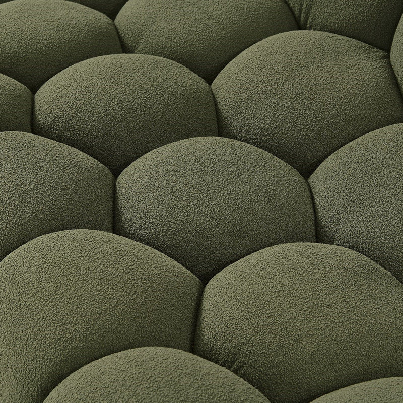 Blodget - Canapé moderne incurvé en tissu bleu sarcelle foncé, Vert foncé, 28.7" H x 104.7" W x 45.3" D
