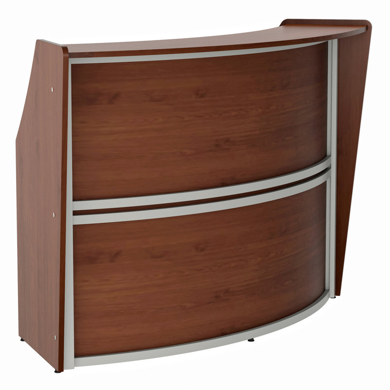 Natalino Rectangle Synthetic Laminate Reception Desk, Cherry