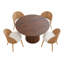 Ensemble de table de salle à manger 45,2 po brun noyer moderne avec chaises rembourrées-31653539