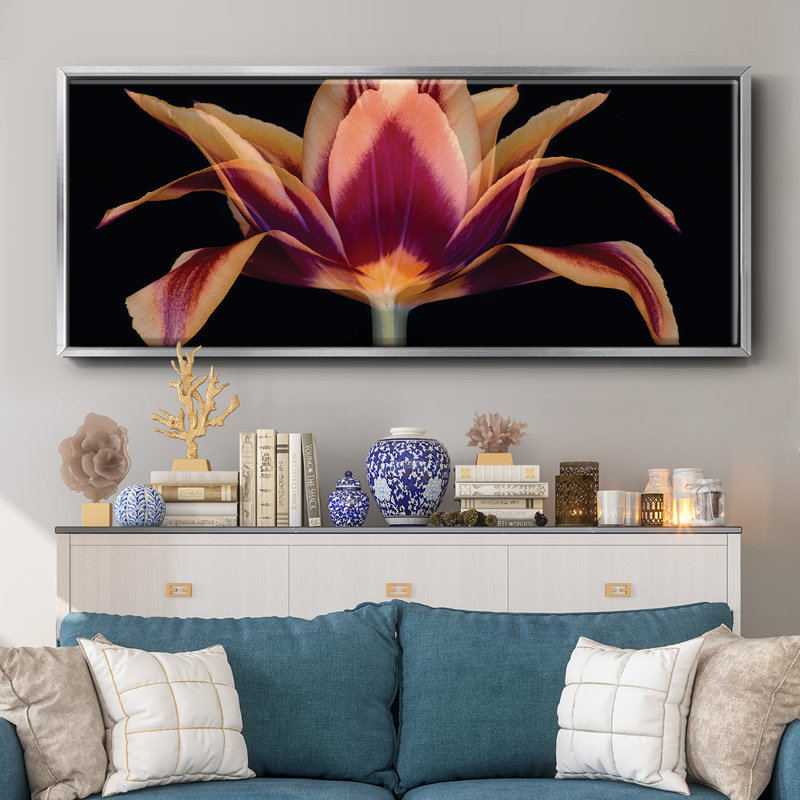 Tulipe rouge - toile encadrée, H 20 po x l 50 po