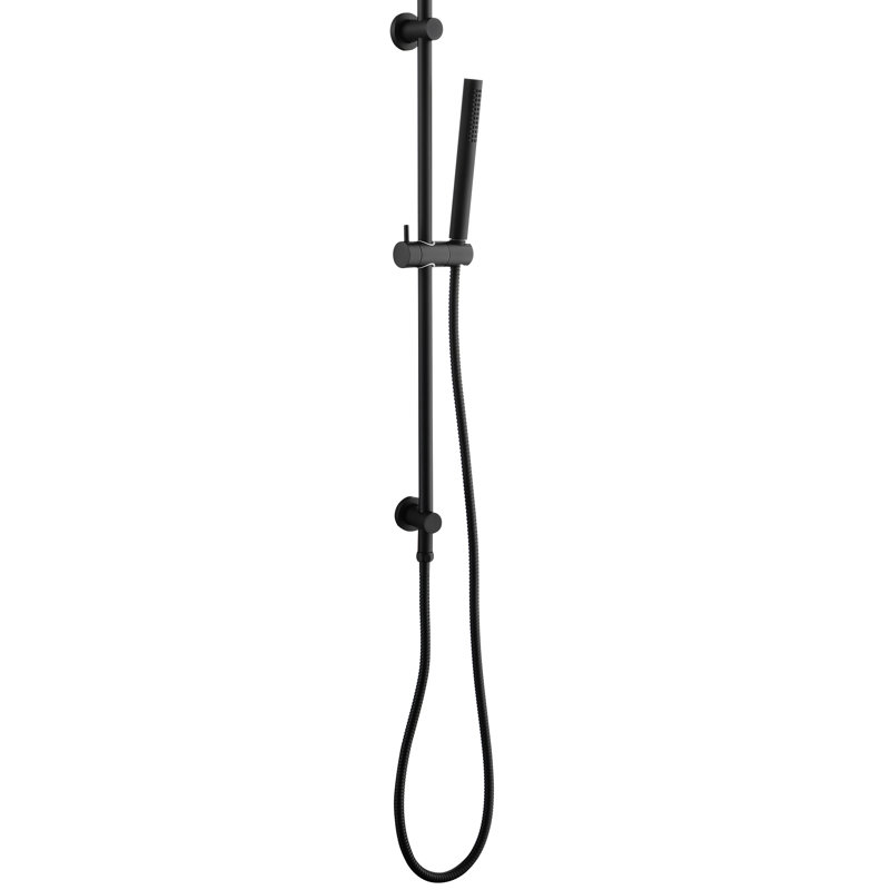 Handheld Shower With 59-Inch Hose And Matte Black Finish Height Adjustable Stainless Steel In Robust Design