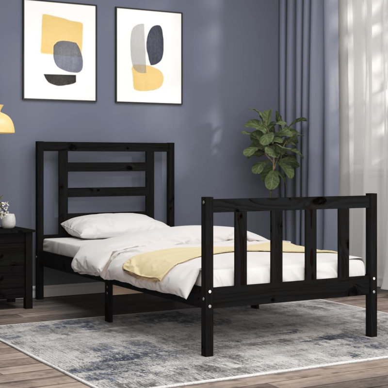 Bothwick Solid Wood Bed, Small Single (2'6), Black