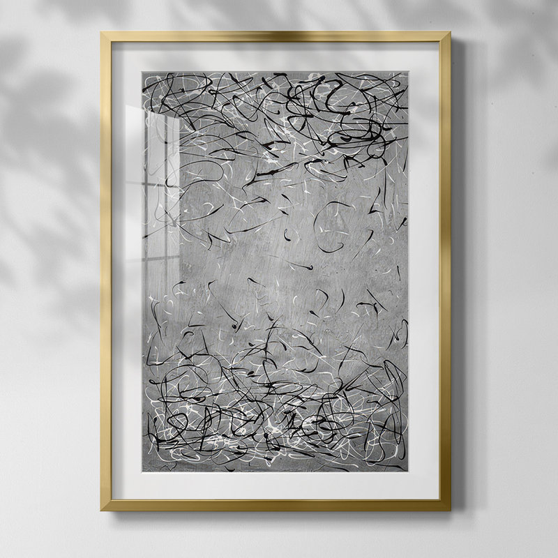 Counterpoise I, peinture sur papier encadrée, Or