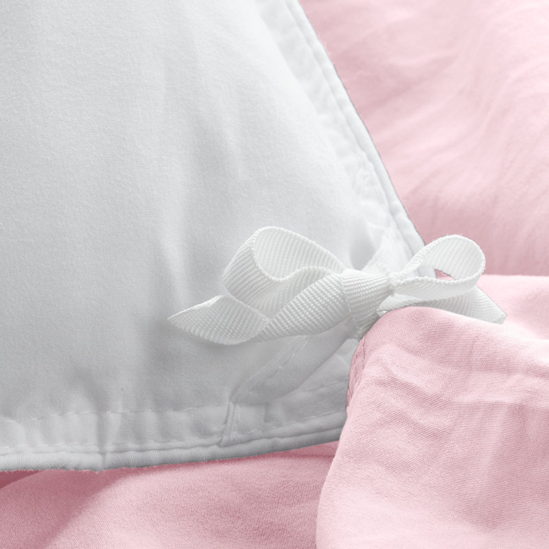 Sandwashed Duvet Cover Set, Single, Dusty Pink