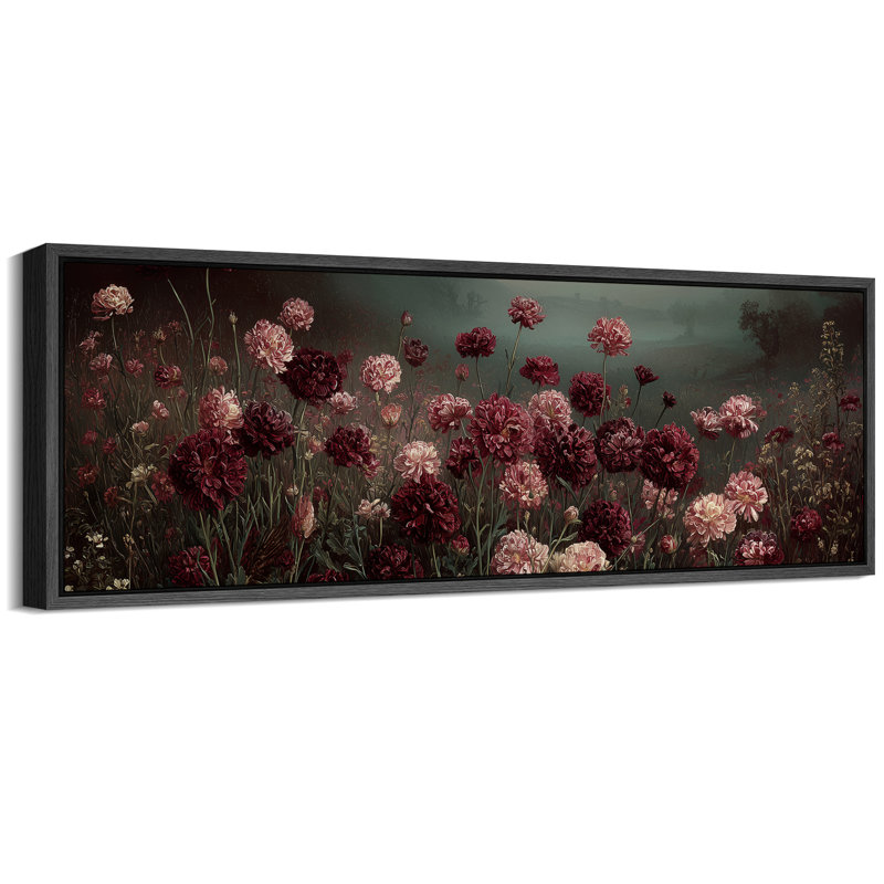Impression sur toile encadrée très sombre Moody, Cadre flottant noir, H 20 po x l 60 po x P 1,5 po