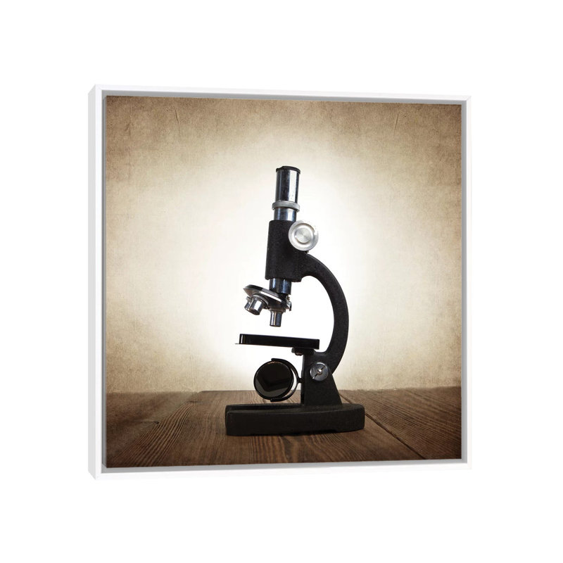 Microscope - Print on Canvas, White Framed, 93.98 cm H x 93.98 cm W
