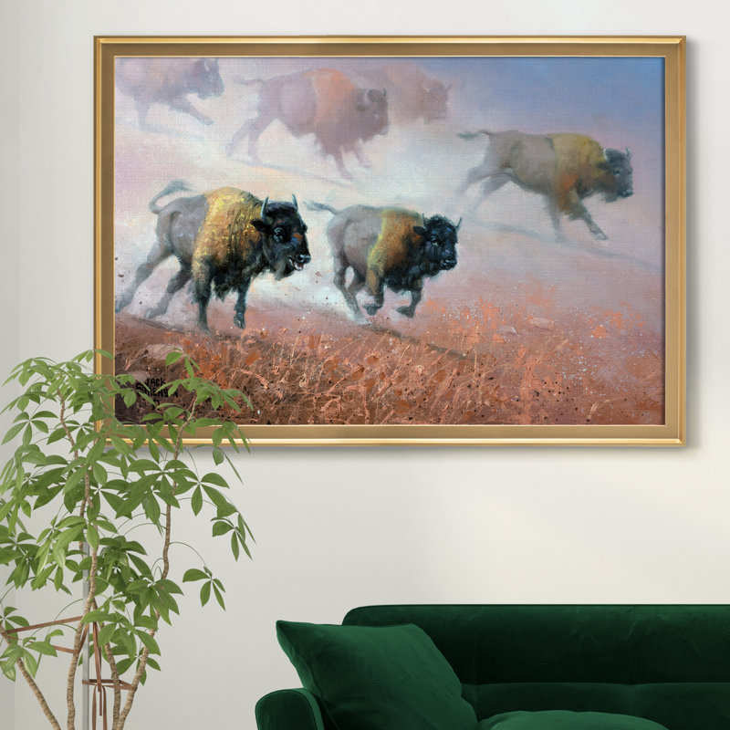 Thunder plains, reproduction d’art sur toile encadrée, H 18,5 po x l 24,5 po x P 1,5 po, Doré