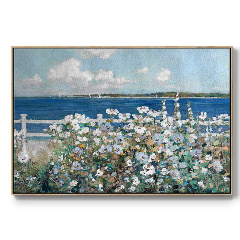 Jardin Bayside, 27" H x 41" W x 2" D, Toile avec cadre en bois naturel